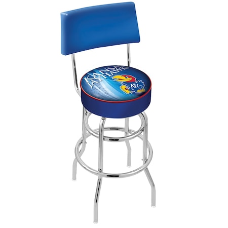 Holland Bar Stool Co 30" Chrome 2-Ring Kansas Swivel Bar Stool, Back L7C430KnsasU-D2